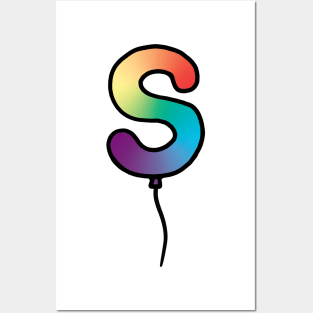 Initial Monogram Balloon Letter S Posters and Art